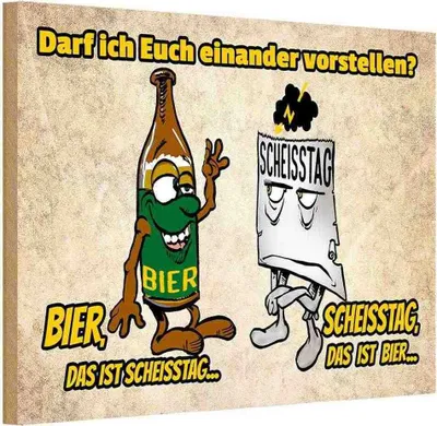 Produktbild von vianmo Holzschild 20x30 cm Alkohol darf ich euch vorstellen Bier