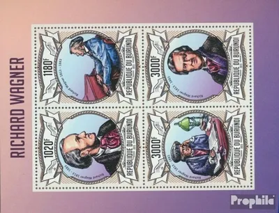 Produktbild von Briefmarken Burundi 2013 Mi 3028-3031 Kleinbogen (kompl. Ausgabe) postfrisch Richard Wagner