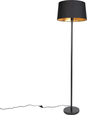 Produktbild von Moderne Stehleuchte Schwarz mit Schwarzem Schirm 45 cm Simplo
