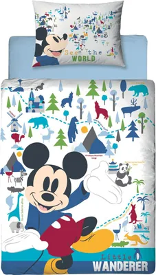 Image de Mickey Mouse - Parure de lit réversible TC110 (Bébé) (Multicolore)