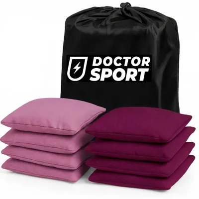 Produktbild von Dr Sport Cornhole Bean Bags 8 Stück - 15x15 cm 400g - Lila/Pink