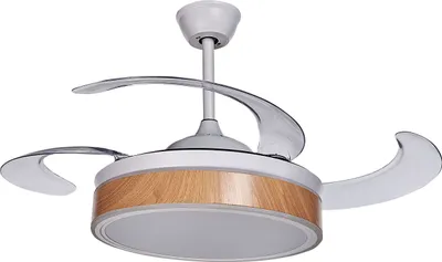 Obrázok produktu pre BELIANI Stropný ventilátor so svetlom biely syntetický materiál železné zasúvacie lopatky diaľkové ovládanie moderná tradičná obývačka