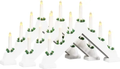 Produktbild von vidaXL Weihnachtskerzenbrücke 3 stk. 7 LEDs Warmes Weiß