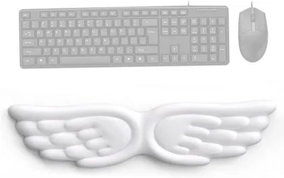 Produktbild von Ergonomische Gaming-Polster für Tastatur und Computer, weiß