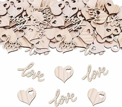 Zdjęcie produktu dla Dekoracje ślubne LOVE serca drewniane ozdoby stołu 70 szt