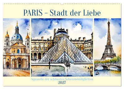 Produktbild von Paris - Stadt der Liebe (Wandkalender 2027 DIN A2 quer), CALVENDO Monatskalender