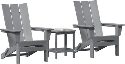 Obrázok produktu pre vidaXL Záhradná stolička, 3 ks, svetlosivá, 80,5 x 74,5 x 92 cm, polyetylén