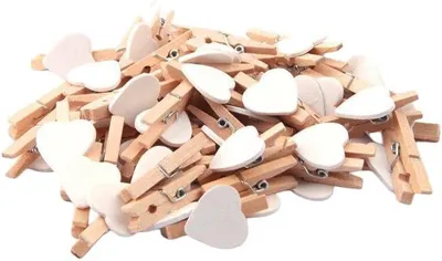 Imagen del producto de Mini abrazaderas de madera, 100 unidades, pequeñas pinzas para decoración