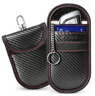 Obrázok produktu pre TECH-PROTECT KLR100 – puzdro s blokátorom RFID signálu, bez potreby kľúča, farba: čierna/červená (5906302323937)