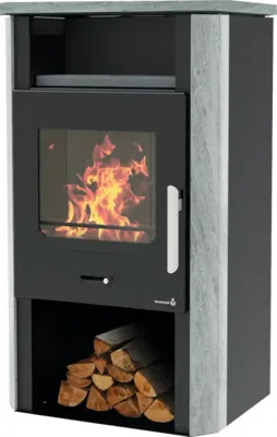 Produktbild von Kaminofen Wamsler Cube Stahl Naturstein schwarz 6 kW