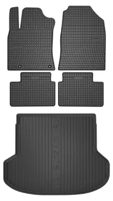 Imagen del producto de Alfombrillas de goma + bandeja de maletero para Kia ProCeed III 2018-2025 – juego de 5 piezas, negras, a medida – Wielganizator SolidPRO