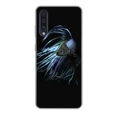 Produktbild von MuchoWow® Handyhülle Schutzhülle Hülle für Samsung Galaxy A50 Fisch - Schwanz - Schwarz Silikon Softcase Handy Hülle - Mobiltelefonhülle