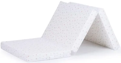 Zdjęcie produktu dla Składany materac Chipolino, 60 x 120 x 6 cm, biały puder z gwiazdkami