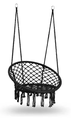 Produktbild von Boho-Hängeschaukel für den Garten, schwarz