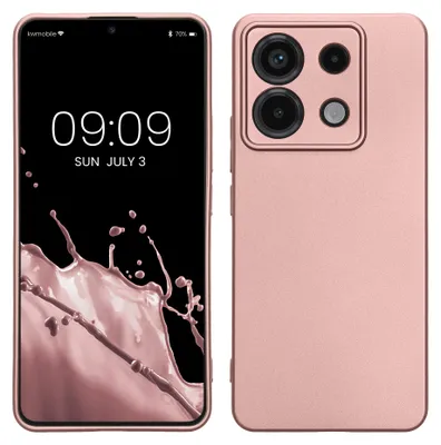 Produktbild von kwmobile Handyhülle für Xiaomi Redmi Note 13 Pro 5G / Poco X6 5G Hülle - Silikon Case metallisch schimmernd - Schutzhülle Cover - Metallic Rosegold