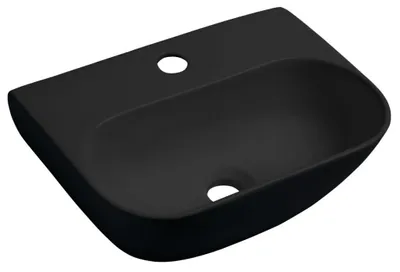 A black matte sink on a white background.