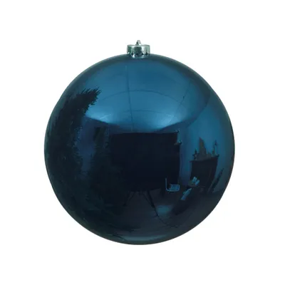 Produktbild von Bruchsichere glänzende Christbaumkugel 14 cm Marineblau