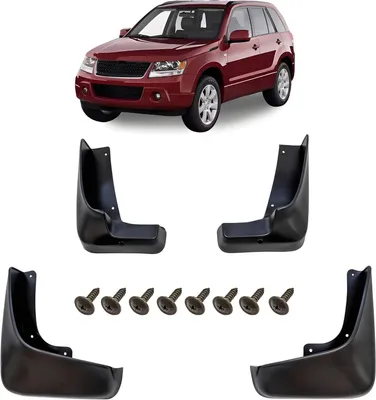 Produktbild von 4er-Set Schmutzfänger-Kit Spritzschutz Schmutzfänger mit Befestigungssatz, passend für Suzuki Grand Vitara II 2005-2014