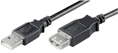 Image de Goobay 68903 USB 2.0 Hi-Speed Verlängerungskabel, Schwarz, 1.8 m - USB 2.0-Stecker (Typ A) > USB 2.0-Buchse (Typ A)