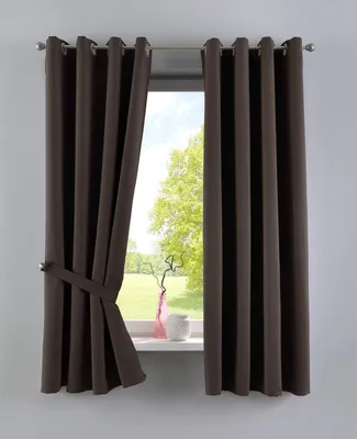 Produktbild von Gardinenbox Vorhänge Blickdicht »Newyork« Braun HxB 160x140 cm 2er-Pack Thermo-G