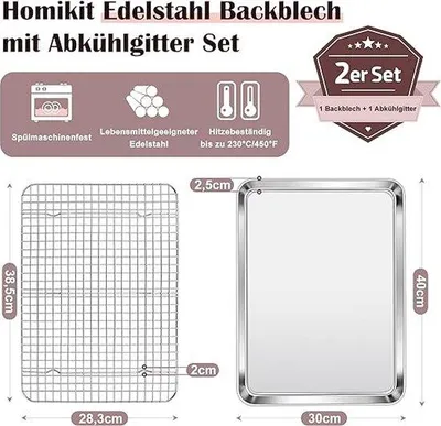 Produktbild von Famanu Backblech mit Abkühlgitter - Standardgröße