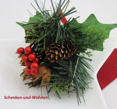 Produktbild von Künstlicher Weihnachts - Pick mit Zapfen 20 cm