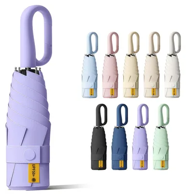 Immagine prodotto di Mini ombrello da viaggio, protezione UV del 99,9%, 25 cm, compatto e ideale per i viaggi