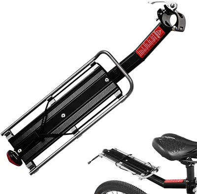 Immagine prodotto di Portapacchi per bicicletta - Portapacchi per bici - Trasporto bagagli - Con catarifrangente - 90 kg - Nero