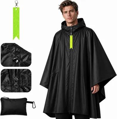 Immagine prodotto di Giacca impermeabile nera con zip
