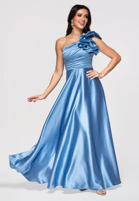 Produktbild von LARICA Abendkleid Maxi Asymmetrisch Glamour LA-OM-DLR362 blue M