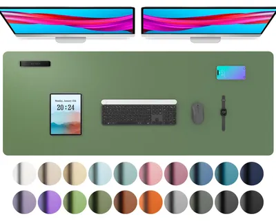 Zdjęcie produktu dla Podkładka pod biurko ze skóry ekologicznej - antypoślizgowa i wodoodporna - 48" x 17"