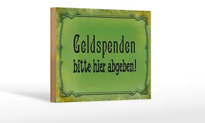 Produktbild von Holzschild Spruch 18x12cm Geldspenden bitte hier abgeben