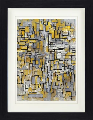 Zdjęcie produktu dla Piet Mondrian Oprawiony obraz z eleganckim passepartout | Obrazy ścienne | W ramie obrazu - Tableau nr 2, Kompozycja nr VII, 1913 (40 x 30 cm)