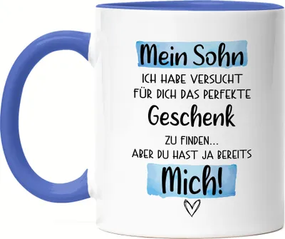 Produktbild von Sohn Geschenk Tasse Blau Mit Spruch Kind Kinder Humor Sarkasmus Geschenkidee