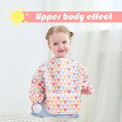Produktbild von Wasserdichte Baby-Bibs mit Verstellbarer Schließe für Säuglinge und Kleinkinder mit Großem Taschenfach (6-36 Monate) - Set aus 2 Stücken