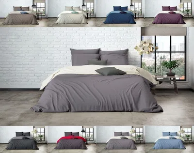 Produktbild von Uni Einfarbig Wende Bettwäsche Mistral Edel Perkal 100% Ägyptische Baumwolle 155 cm x 220 cm Pristine-Dark Grey