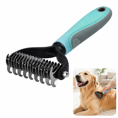 Produktbild von Unterfellbürste für Langhaar-Hunde & Katzen, entfernt Unterwolle und Verfilzungen ,Sanfte & gründliche Fellpflege, unterstützt den Fellwechsel