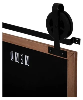 Produktbild von Atmosphera - Schwarze und holzfarbene Pouli Wandtafel, 55 x 68 cm - Für Küche, Büro, Flur