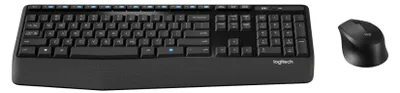 Image de Logitech Desktop MK345 Wireless Comfort [FR] black/noir  für Rechtshänder, Handballenauflage