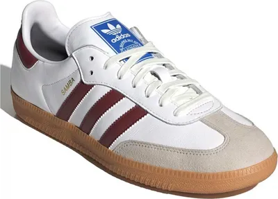 Produktbild von Adidas Samba Og 3 Streifen Retro Kontrast 70er Ledersneaker in Weiß Rot – 10 UK - 44 2/3 EU - 10.5M/11.5F US / White Red