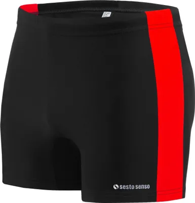 Produktbild von Sesto Senso Herren Badehose Sportlich wasserdicht zum Schwimmen enganliegende Bademode Größe XL Schwarz