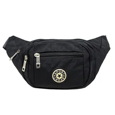 Produktbild von Bauchtasche Gürteltasche Sport 4x RV Fächer Sporttasche Hüfttasche Schwarz