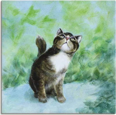 Produktbild von ARTland Leinwandbild Was ist denn da? Größe: 50x50 cm