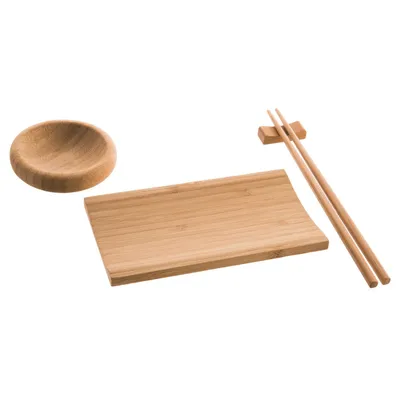 Produktbild von Reishunger Sushi Servier Set aus Bambus (4-teilig, 4 Personen)