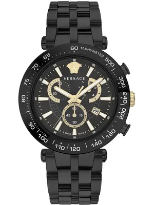 Zdjęcie produktu dla Versace VEJB00722 V-Race Bold Chrono czarny złoty zegarek męski ze stali nierdzewnej NOWOŚĆ