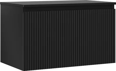 Obrázek produktu pro Mexen Rivel koupelnová skříňka pod umyvadlo 80 cm s deskou, 1 zásuvka, rýhovaná, černá mat - 91A20-08047-1-BFC71