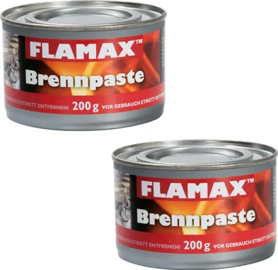 Produktbild von 2 x 200g Flamax Brennpaste für Innen und Außen, Buffets, Grill und BBQ
