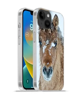 Produktbild von MuchoWow® Handyhülle Schutzhülle Hülle für Apple iPhone 14 - Softcase Junges Fjordpferd mit Schnee bedeckt Silikon Softcase Handy Hülle - Mobiltelefonhülle