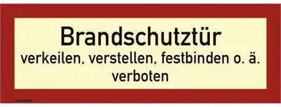 Produktbild von Dreifke® Aufkleber Brandschutztür verkeilen...verboten, Folie, nachleucht., 1...