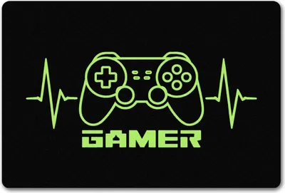Produktbild von Game-Controller Fußmatte in 40x60 cm ohne Rand mit Gamer Herzschlag